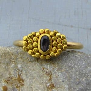 Sapphire 24k gold stacking ring