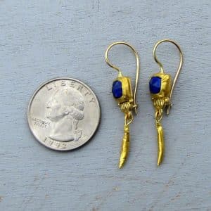 Handmade Lapis Lazuli 24k gold earrings