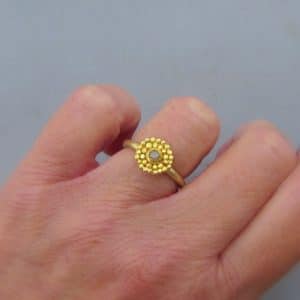 Rough diamond 24k gold stacking ring