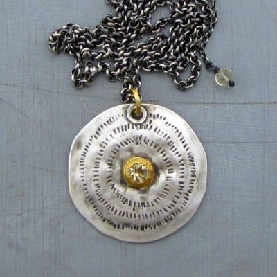 Handmade silver and gold necklace