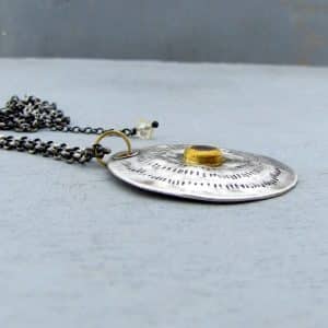 Handmade silver and gold necklace