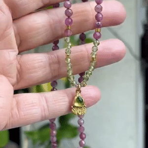 24k gold and Tourmaline beads necklace