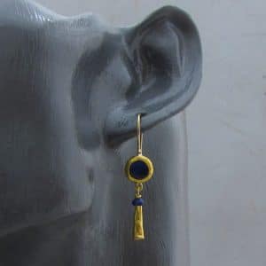 Handmade Lapis Lazuli 24kt gold earrings