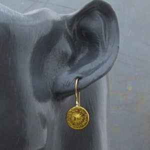 Round handmade 24k gold earrings