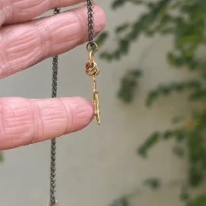 Star of David and gold rings pendant necklace