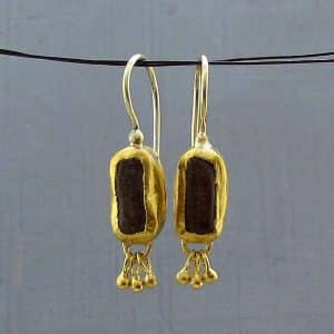 Handmade Ruby 24kt gold earrings